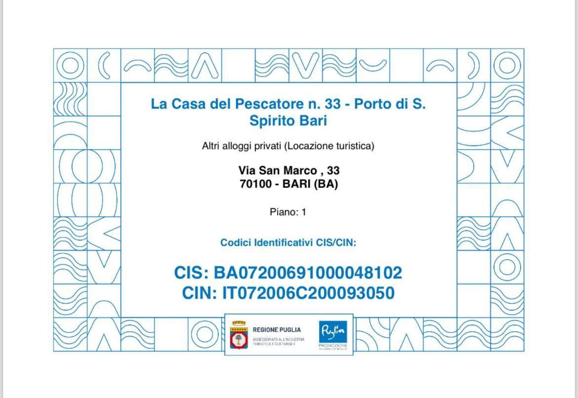La Casa Del Pescatore N 33 - Porto Di St Spirito Bari Exterior photo